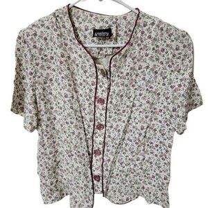 whirlaway pajama top Womens Size 18‎ has shoulder pads multicolor button up